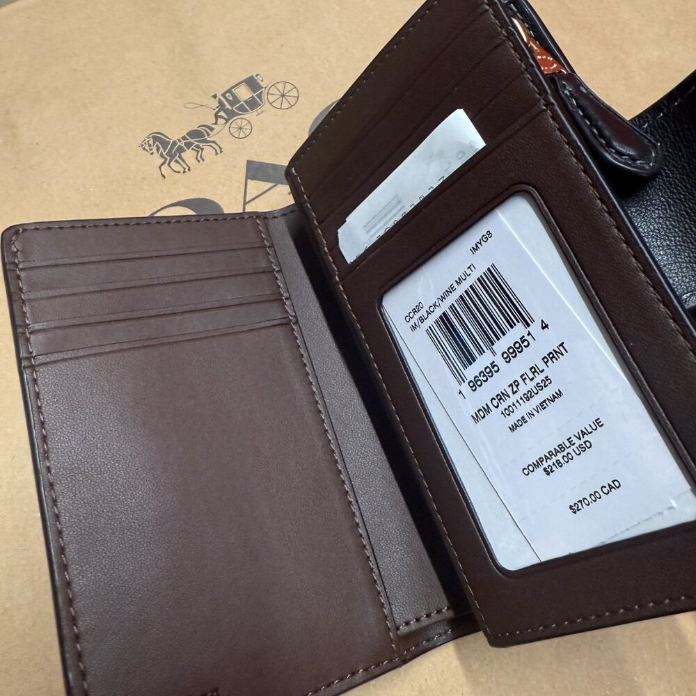 COACH Medium Corner Zip Wallet With Floral Print CCR20 - Picture 4 of 6